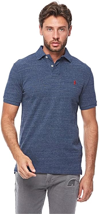 Polo Ralph Lauren Men's Custom Slim-Fit Mesh Polo Shirt Color Classic Royal Heather Size L