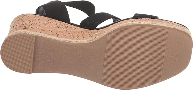 Madden Girl Maranda Stretch Ankle-Strap Wedge Sandals Color Black Size 9.5M