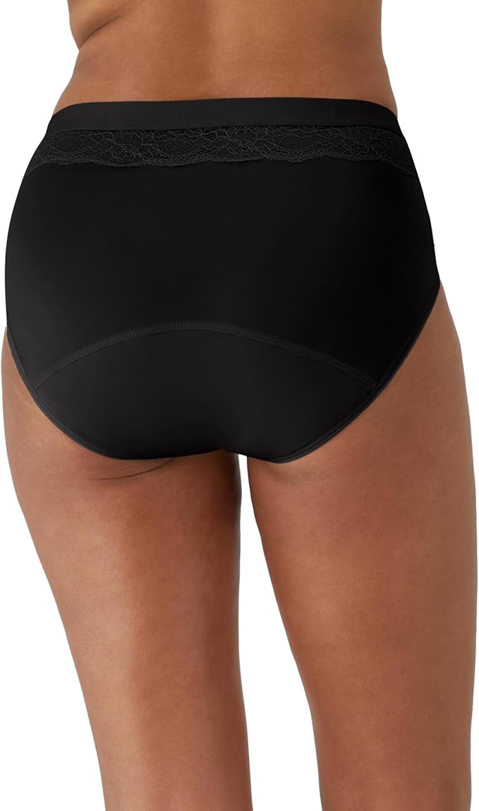 Bali Beautifully Confident Hi-Cut Period Underwear Black Size 7