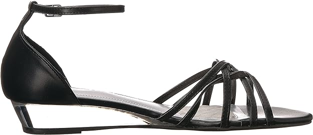 Easy Street Women's Tarrah Crossover Wedge Sandals Color Black Size 7W