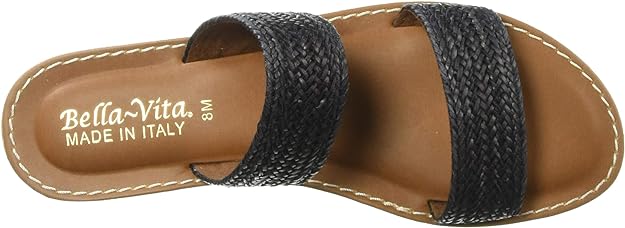 Bella Vita Women's Imo-Italy Slide Sandals Color Black Woven Size 6.5M