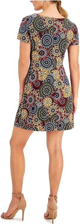Connected Apparel Plus Size Medallion-Print Dresses Color Olive Size 24W