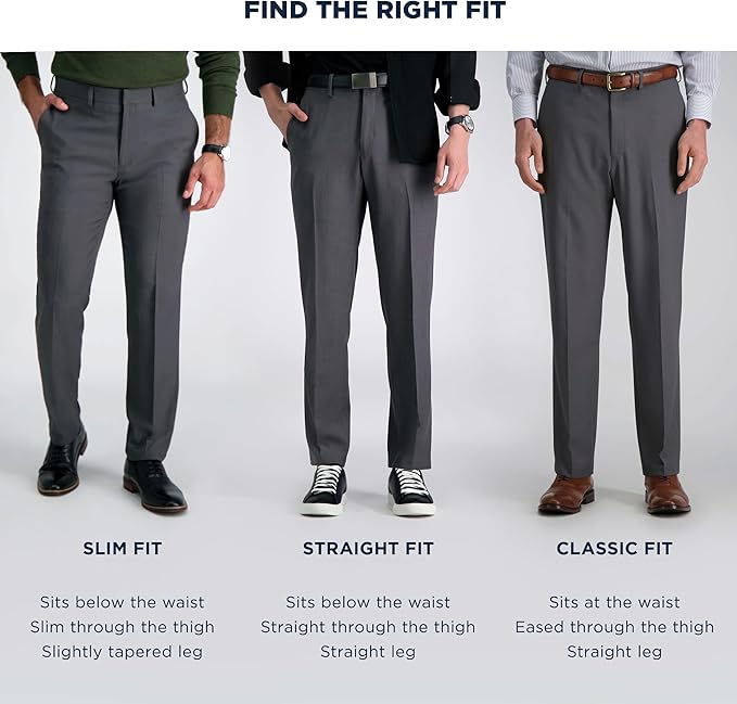 Haggar Classic-Fit Premium Comfort Stretch Dress Pants Color Black W42xL30