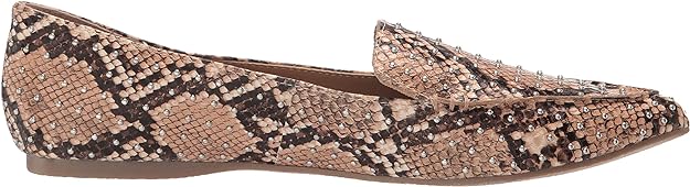 Steve Madden Women's Feather Loafer Flat Color Tan Snake Size 8.5M