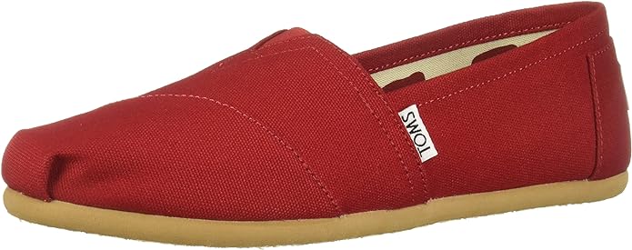 TOMS Women's Classic Canvas Slip-On Shoe Color Red Size 6M
