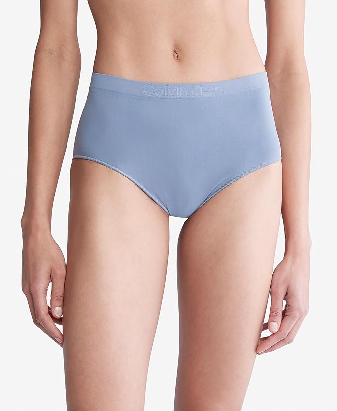 Calvin Klein Women's Bonded Flex Seamless High Rise Brief Flint Stone Size L