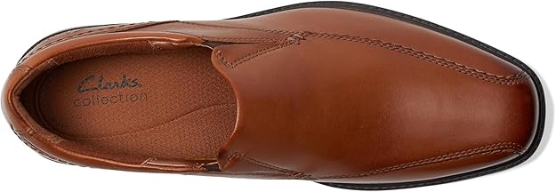Clarks Men's Collection Dresslite Step Loafer Dark Tan Leather Size 9.5W
