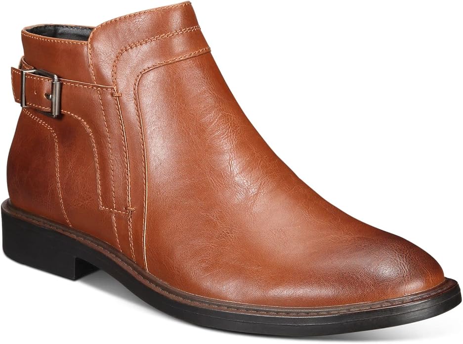 Alfani Men's Rogan Buckle Accent Chelsea Boots Tan Size 10