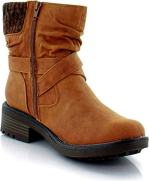 LifeStride Women's Katie Booties Color Cognac Brown Faux Leather Size 8.5M