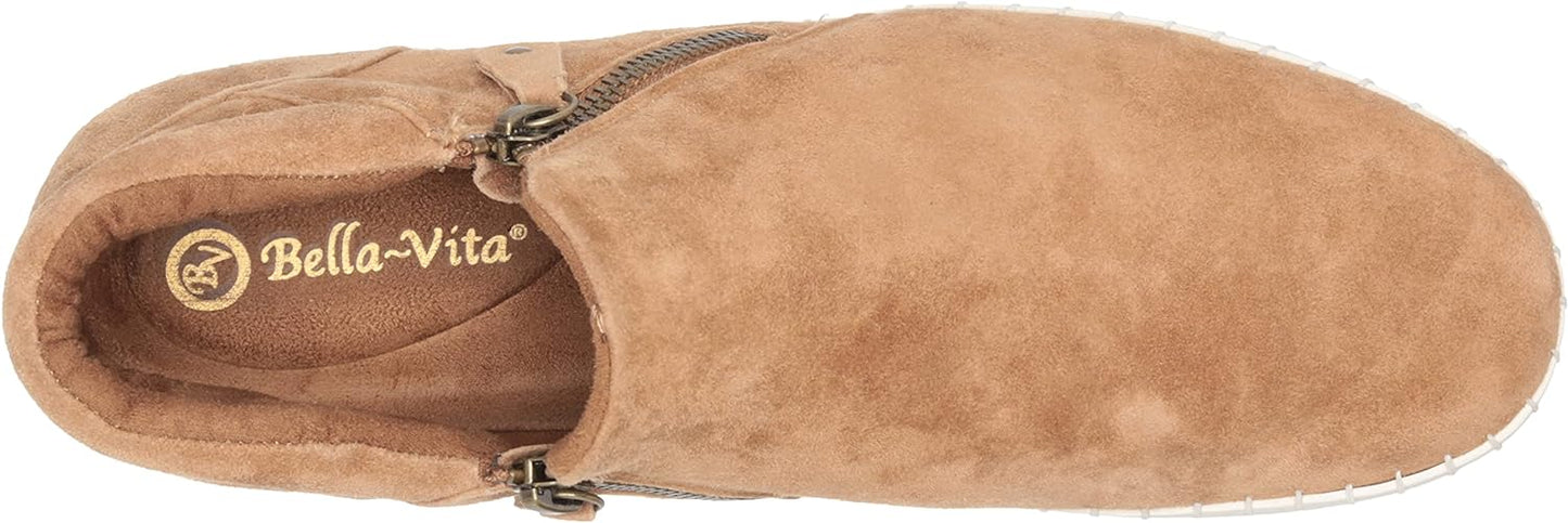 Bella Vita Women's Camberly Sport Booties Color Saddle Kid Suede Leather Size 8.5W