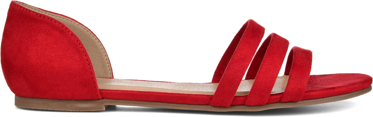Journee Collection Women's Gildie Open-Toe Ankle Cuff Flat Color Red Size 12M