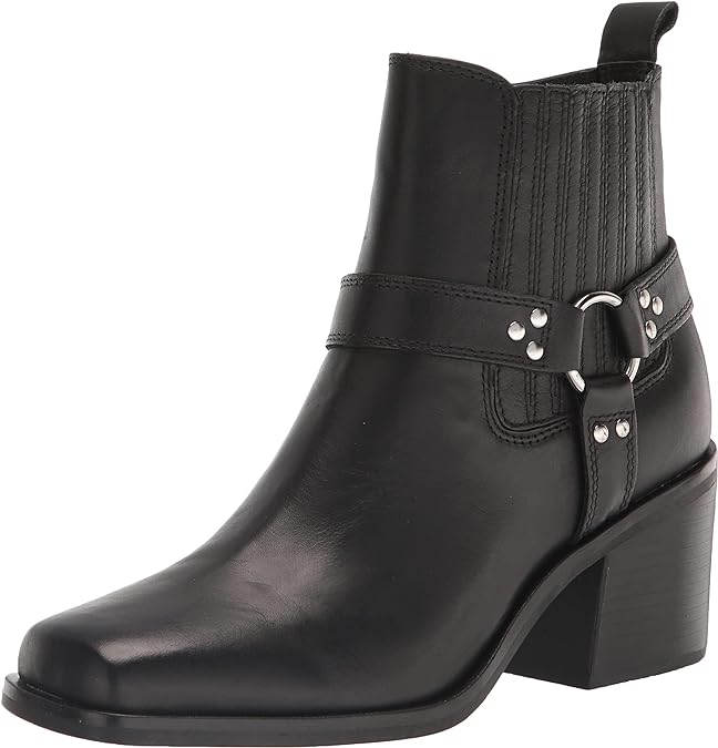 Steve Madden Women's Wells Snip-Toe Chelsea Ankle Boots  Color Black Leather Size 8.5M