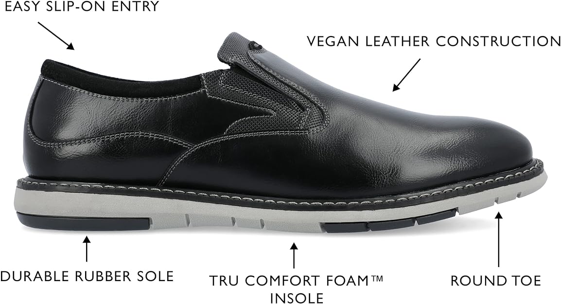 Vance Co. Men's Willis Tru Comfort Foam Round Toe Loafer Color Black Size 9.5M
