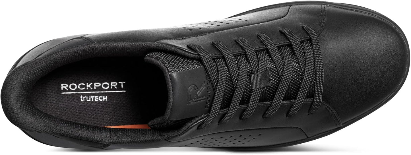 Rockport Men's Nash Step Activated Casual Lace-up Sneakers Black Leather Size 10