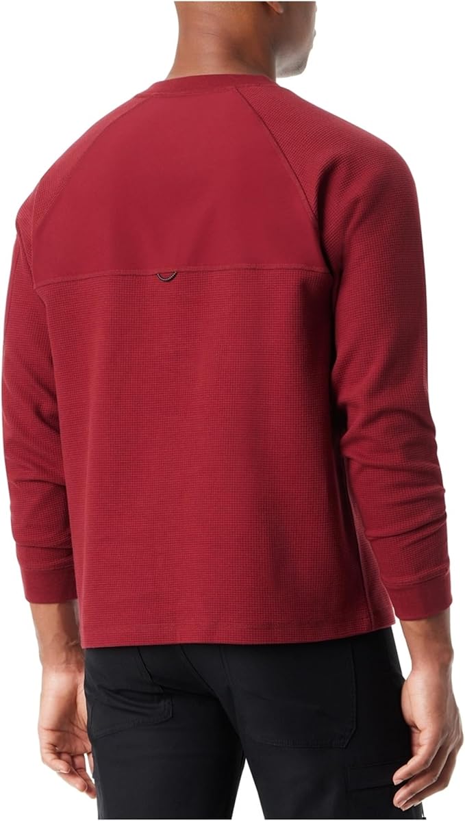 BASS OUTDOOR Men's Relaxed-Fit Thermal Long Sleeve Henley Shirt Cabernet Size 2XL