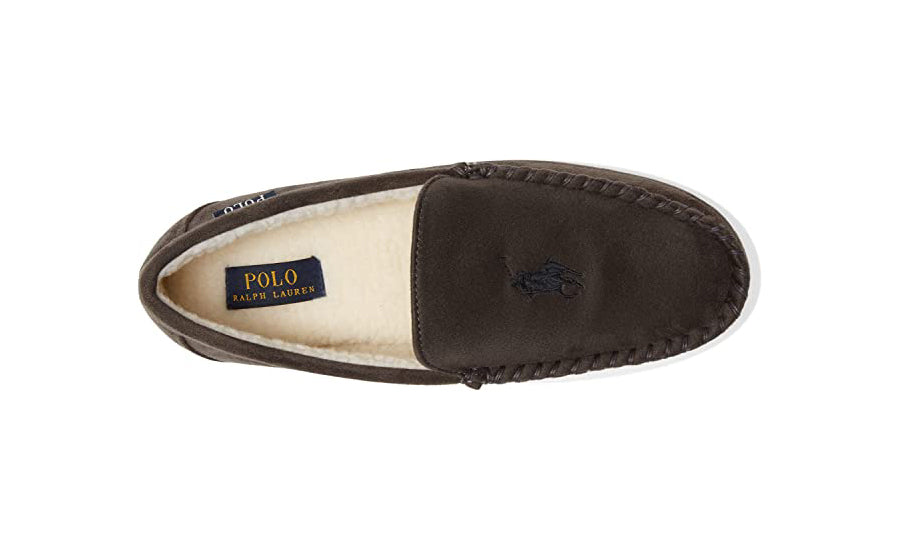 POLO RALPH LAUREN Mens Declan Bear Moccasin Slipper Color Gray Size 11