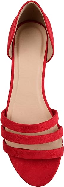 Journee Collection Women's Gildie Open-Toe Ankle Cuff Flat Color Red Size 12M