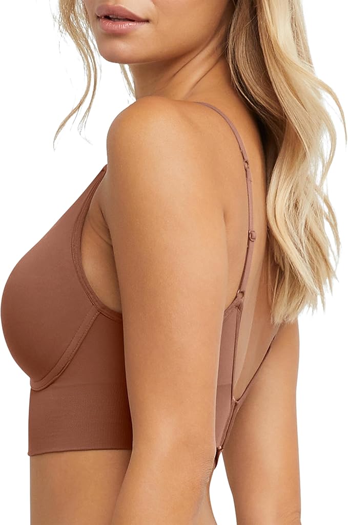 Maidenform M Seamless Lift Wireless Convertible Bralette Bronzed Chestnut Size XL