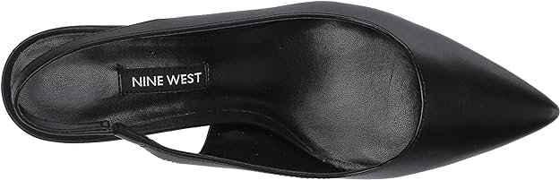 Nine West Women's Feliks Slingback Pump Color Black Leather Size 10.5M