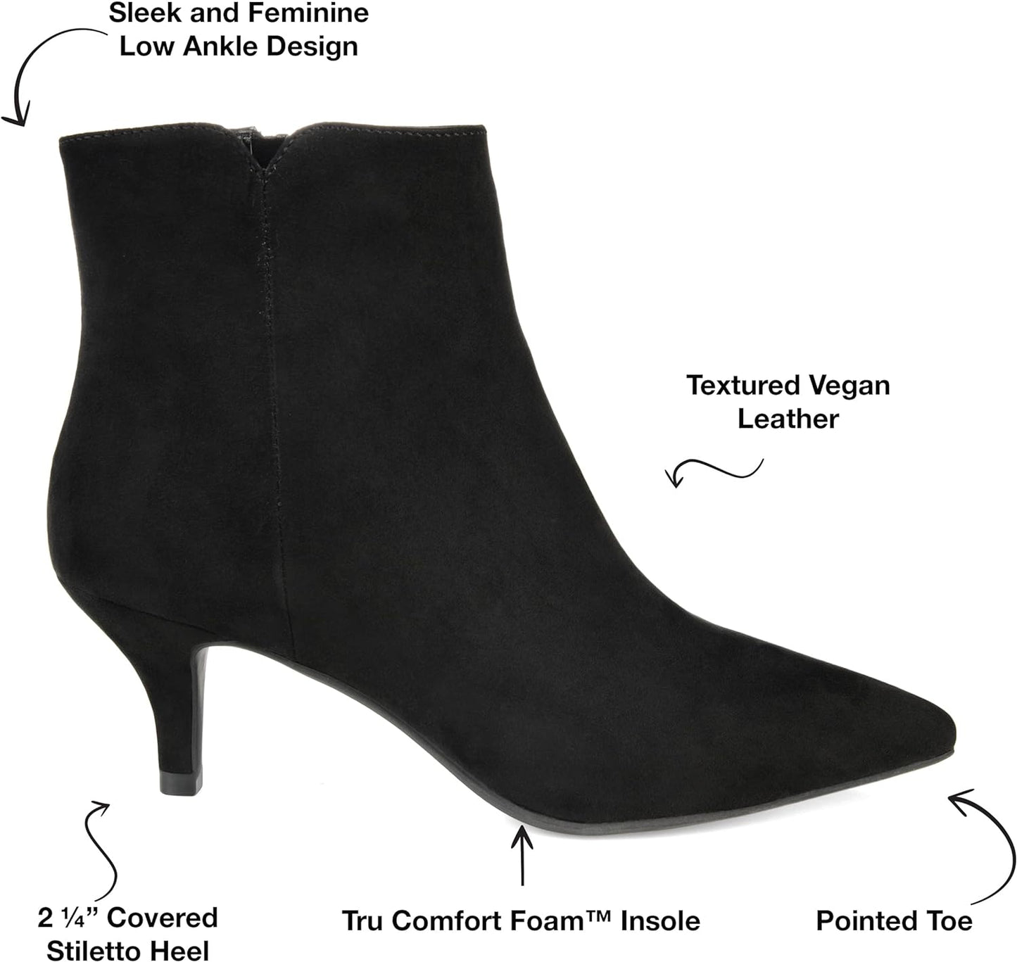 Journee Collection Women's Isobel Pointed Toe Booties Color Black Size 8M