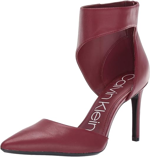 Calvin Klein Women's Rajon Nappa Leather Pump Color Barn Red Size 5M