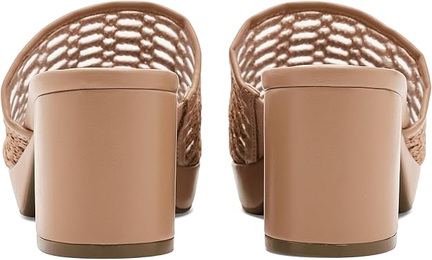 Anne Klein Women's Paros Platform Block Heel Dress Sandals Nude Size 7