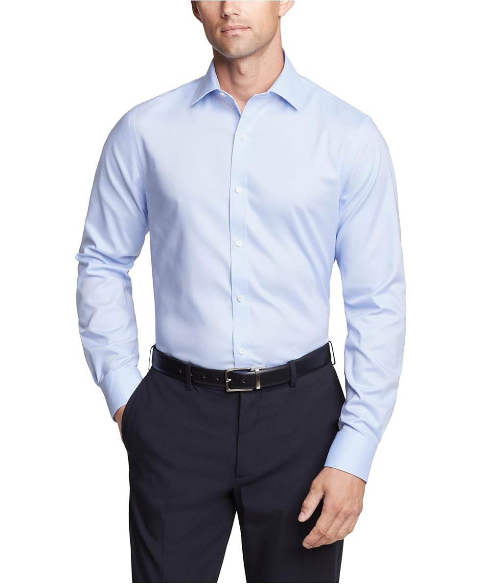 Tommy Hilfiger Men's Slim-Fit Essentials Dress Shirt Blue 16 32/33