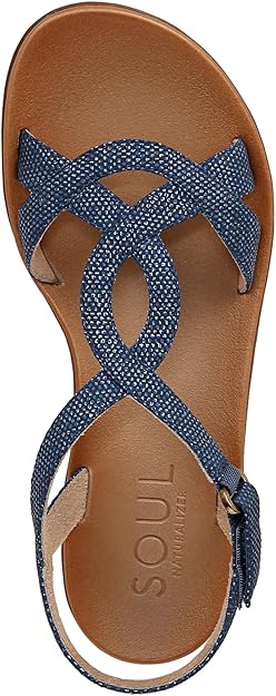 Soul Naturalizer Solo Strappy Sandals Blue Texture Fabric Size 6.5