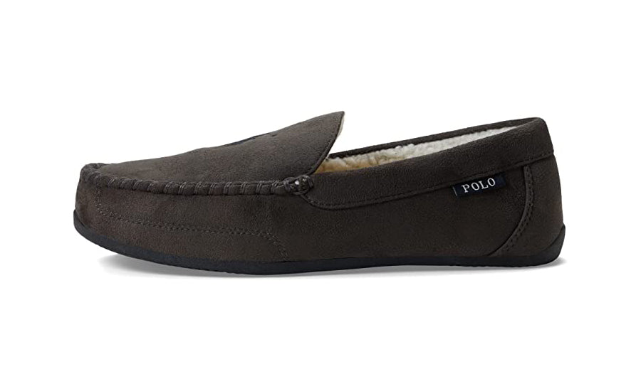 POLO RALPH LAUREN Mens Declan Bear Moccasin Slipper Color Gray Size 11