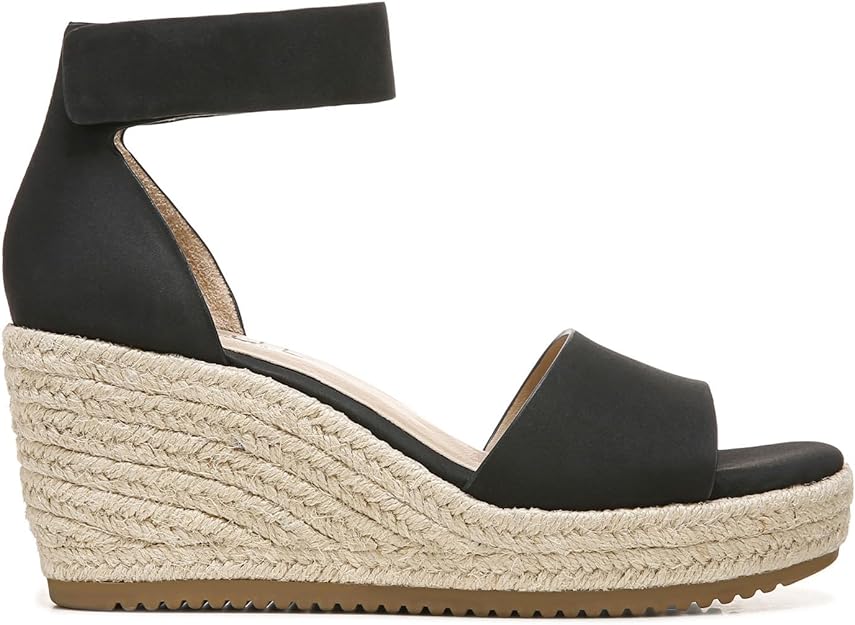 Soul Naturalizer Women's Oakley Ankle Strap Wedge Sandals Color Black Faux Leather Size 8.5M