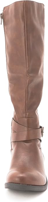 Style & Co Women's Madixe Faux Leather Riding Boots Brown Size 11 Wide Calf