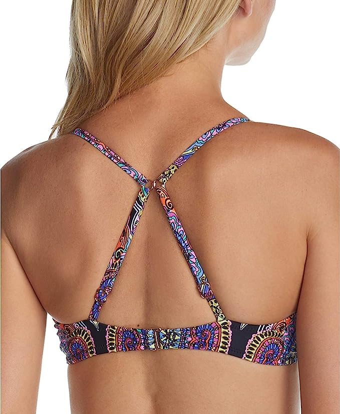 Raisins Juniors' Baja Surf Paisley Moonshadow Underwire Bikini Top Color Black Multi Size M