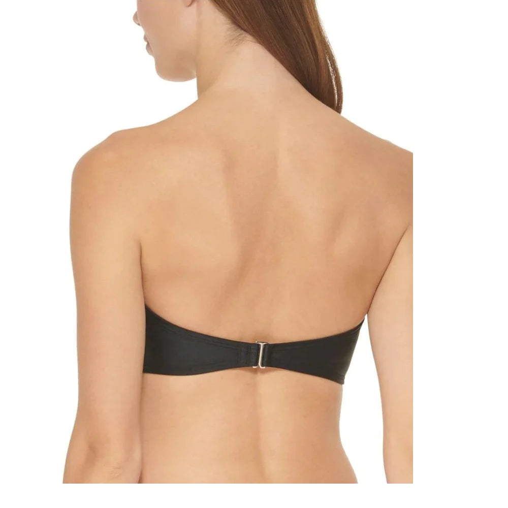 DKNY Colorblocked Bandeau Bikini Top Color Black Size XS
