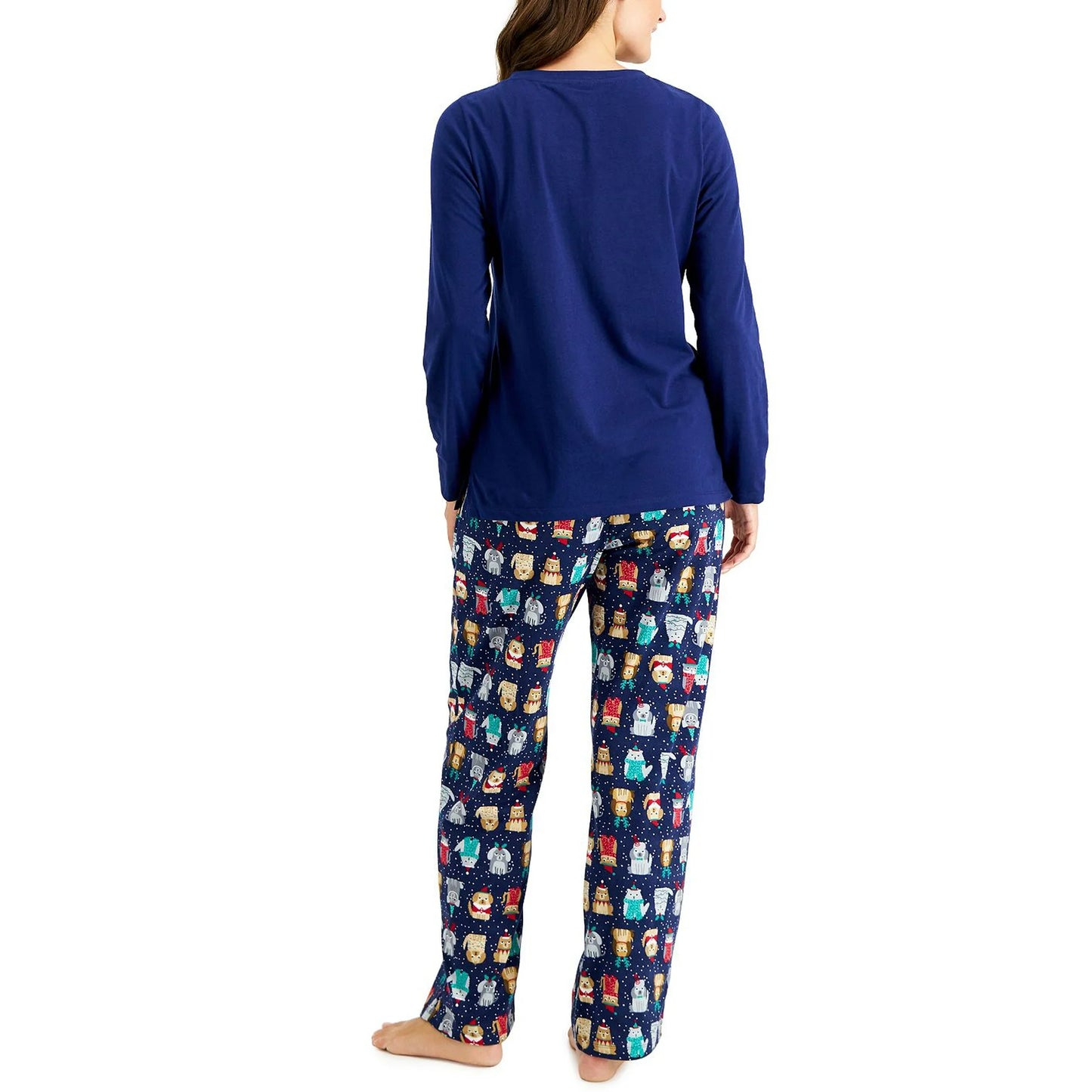 Family Pajamas Women's Bah Humbug Novelty Pajama Set Color Blue Size XS