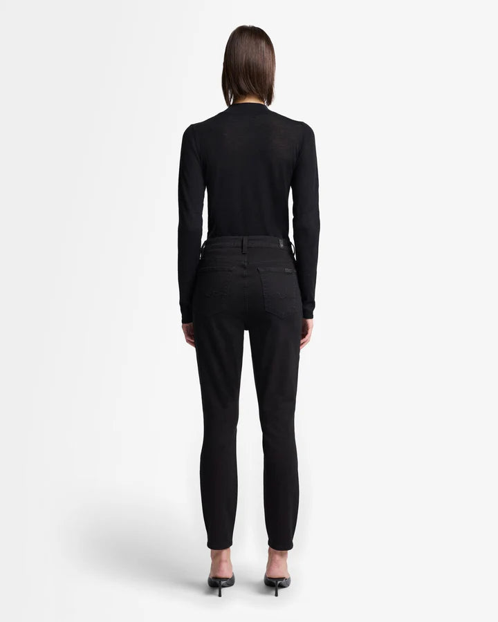 7 For All Mankind Women's Luxe Performance Plus Slimmy Stretch Jeans Black Size 28