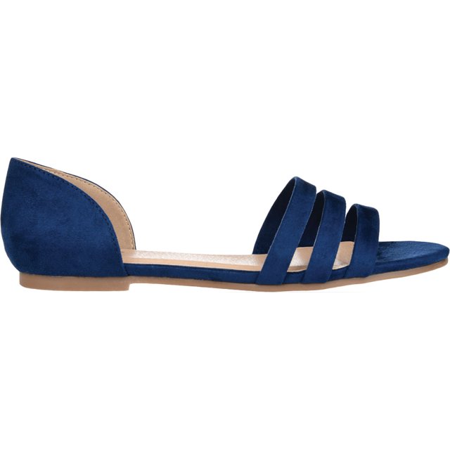 Journee Collection Women's Gildie Open-Toe Ankle Cuff Flat Color Blue Size 11M