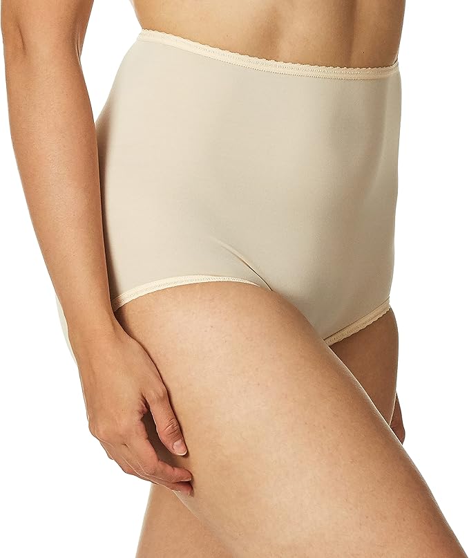 Bali Skimp Skamp Brief Smoothing Stretch Brief Underwear Mocha Mist Nude Size 7/L
