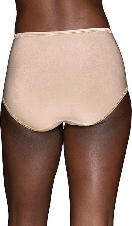 Vanity Fair Illumination Brief Silky Stretch Satin Trim Panties Rose Beige Size 8