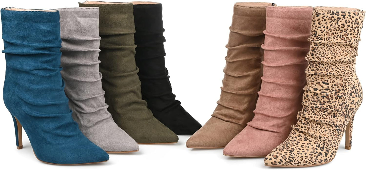 Journee Collection Women's Markie Back Heel Zip Stiletto Booties Color Black Size 6M