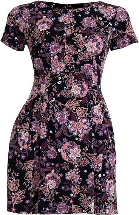 Connected Plus Size Printed Fit & Flare Dress Color Black Size 18W