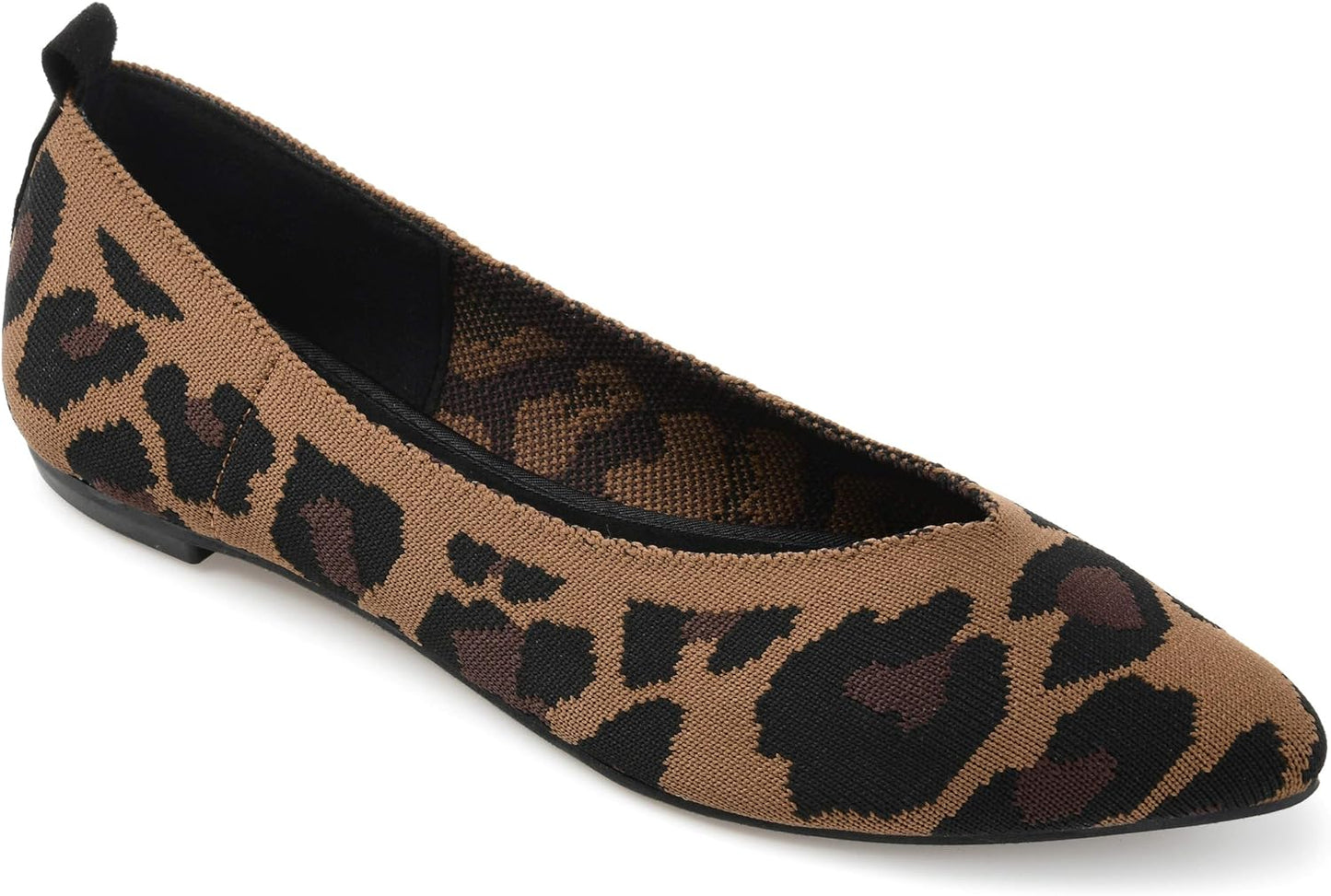 Journee Collection Women's Tayleen Slip On Pointed Toe Ballet Flats Color Leopard Size 7.5M