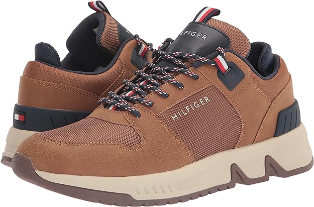 Tommy Hilfiger Men's Lorde Lace-Up Sneakers Color Wheat/Navy Size 11.5M