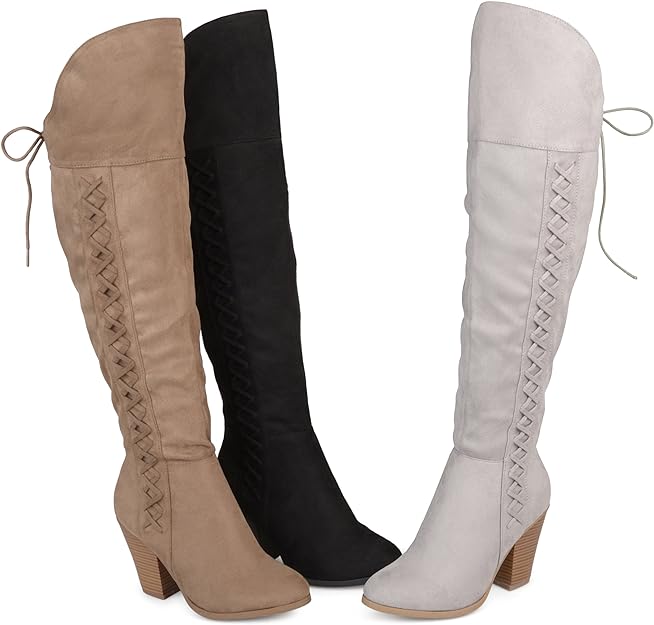 Journee Collection Women's Spritz Over-the-Knee Boots Color Taupe Size 7.5M