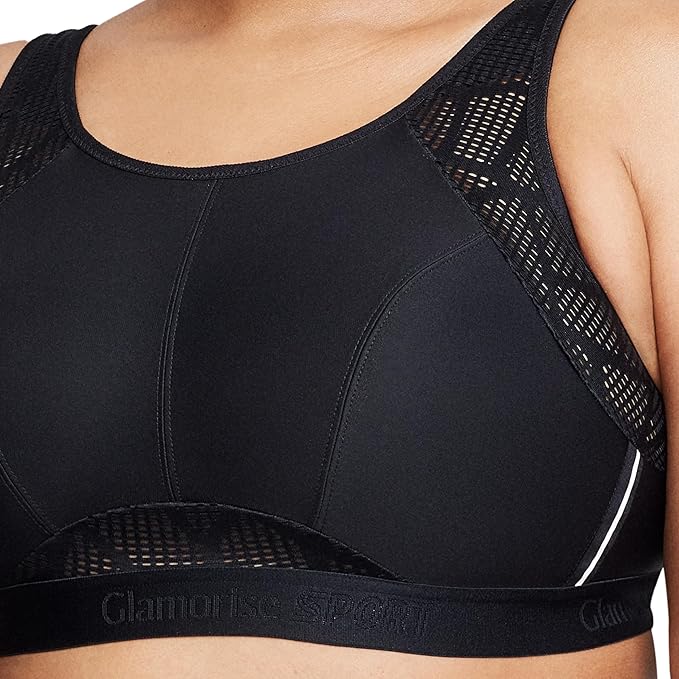 Glamorise Plus Size No-Sweat Wire Free Bra Color Black Size 46DD