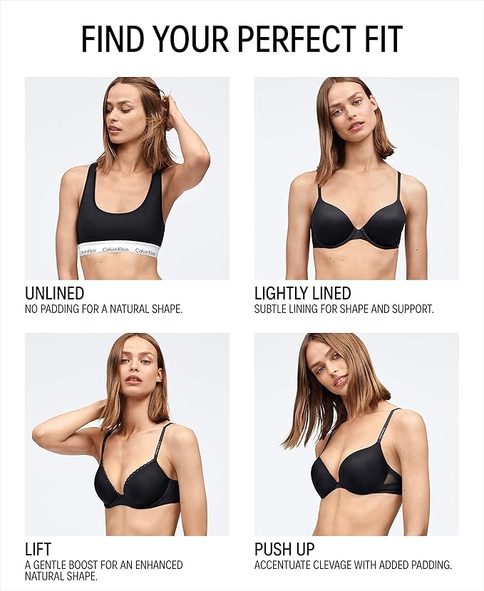 Calvin Klein Invisibles Comfort Seamless Lined V Neck Bralette Bra Nymphs Thigh Size XL