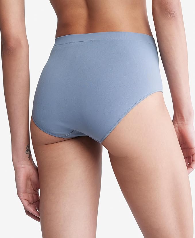 Calvin Klein Women's Bonded Flex Seamless High Rise Brief Flint Stone Size L