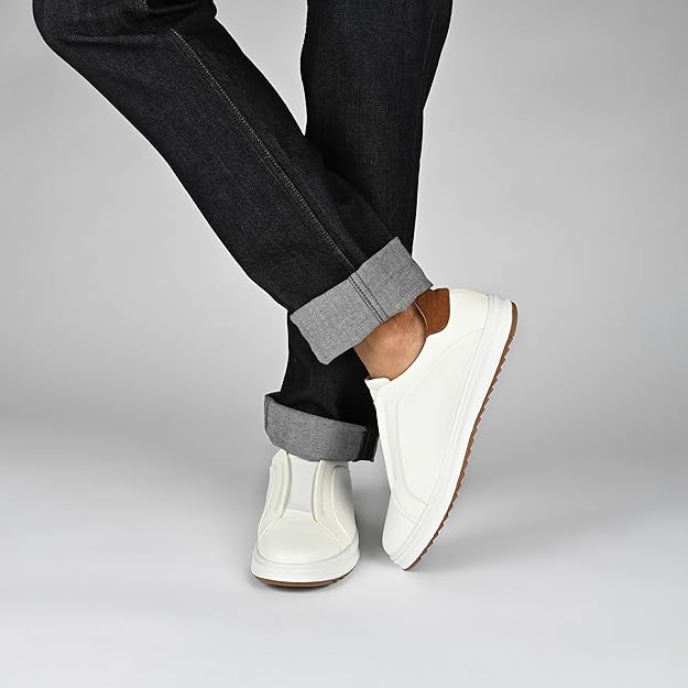 Vance Co Men's Matteo Tru Comfort Slip-on Sneakers White Size 10.5