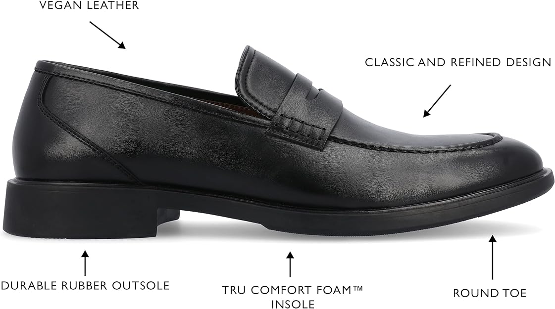 Vance Co. Men's Keith Penny Loafer Color Black Size 11.5W