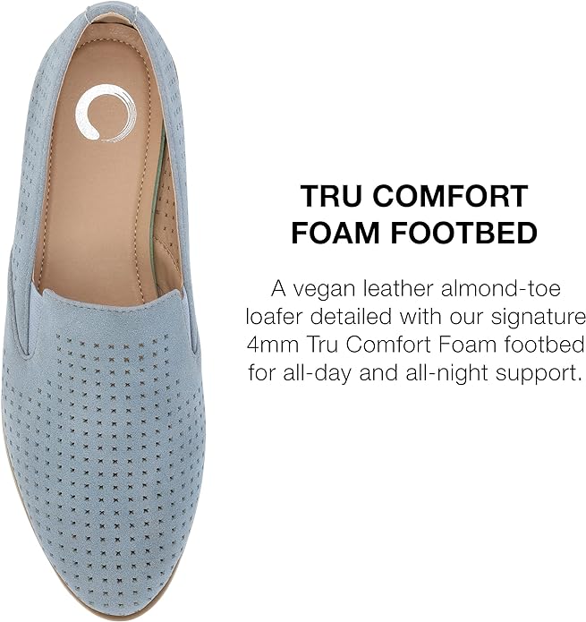 Journee Collection Women's Lucie Slip On Almond Toe Loafer Flats Color Blue Size 7M