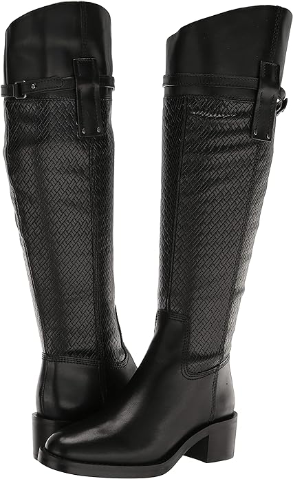 Franco Sarto Women's Colt-Tall High Shaft Boots Color Black Leather Size 11M